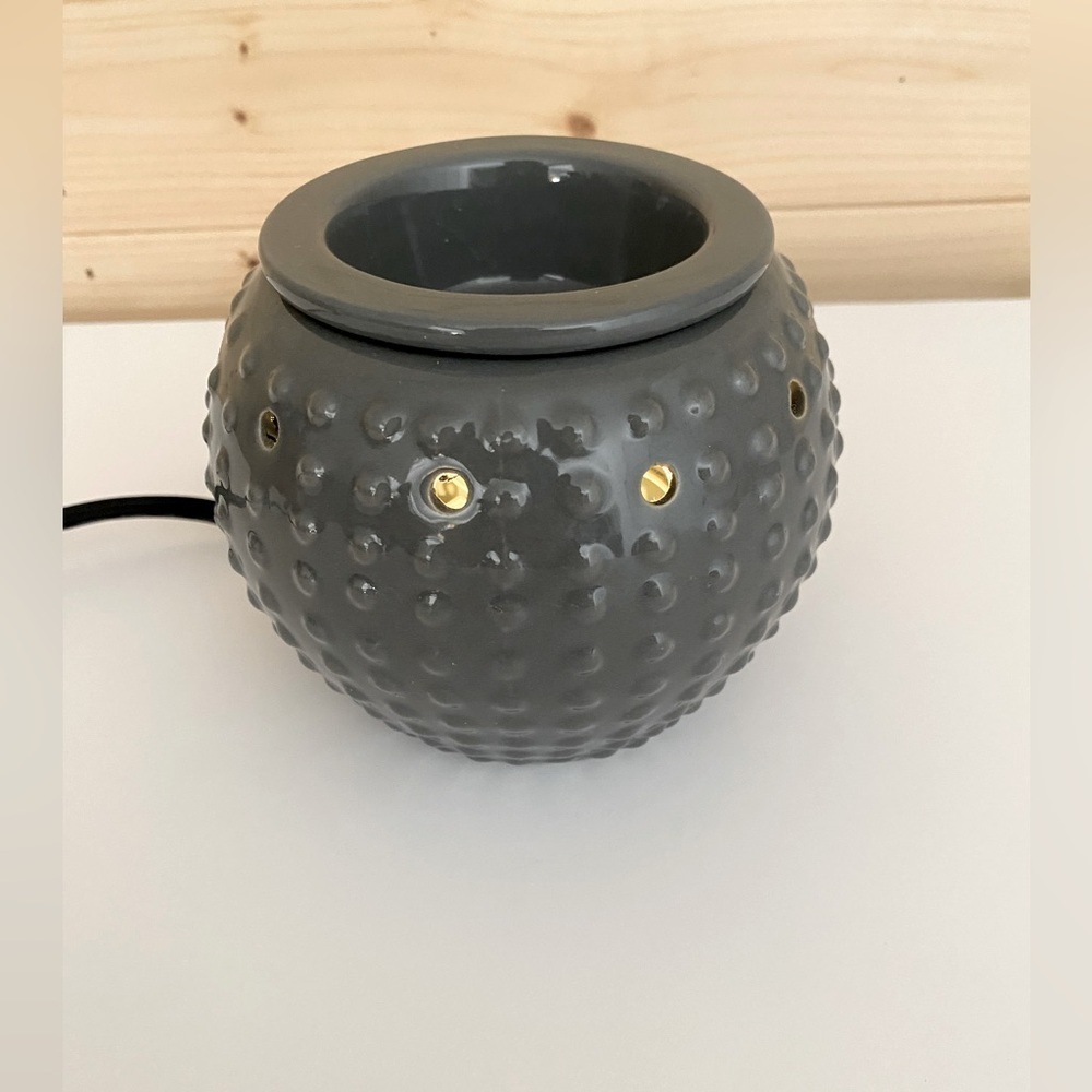 Gray Hobnail High Gloss Candle Wax Warmer Round Pacific Trade International - Picture 10 of 10